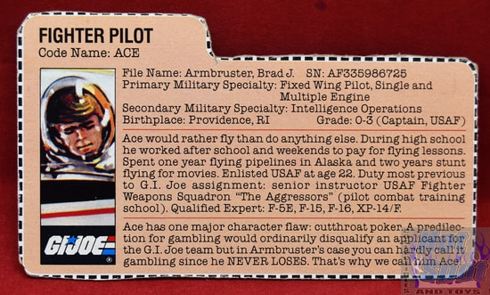 1983 Fighter Pilot ACE File Card