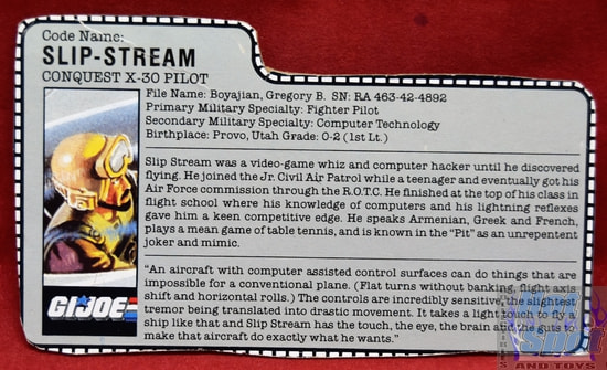 1986 Slip-Stream Conquest X-30 Pilot File Card