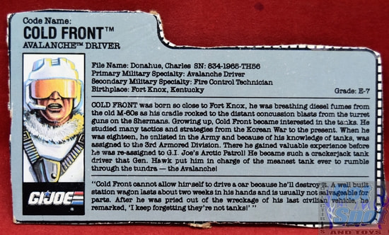 1990 Cold Front Avalanche Driver File Card