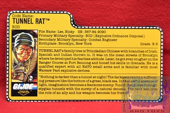 1988 Night Force Tunnel Rat File Card