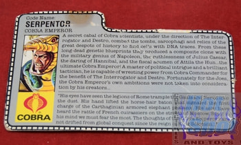 1986 Serpentor File Card