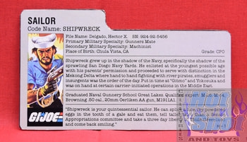 1985 Shipwreck Sailor v1 File Card