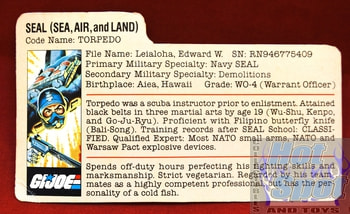 1983 Torpedo Seal (Sea, Air, and Land) File Card