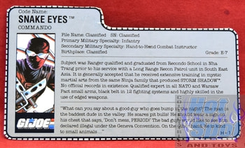 1989 Snake Eyes File Card