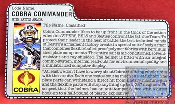1987 Cobra Commander File Card