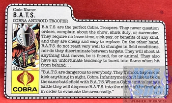 1986 B.A.T.S. Cobra Android Trooper File Card