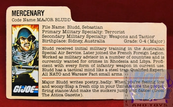 1983 Mercenary Major Bludd File Card