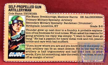 1984 Self-Propelled Gun Artilleryman Thunder File Card