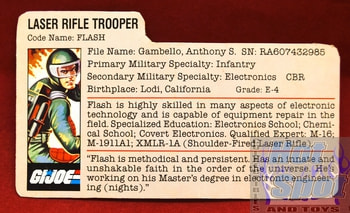 1982 Flash Laser Rifle Trooper File Card
