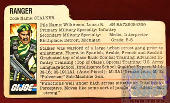 1982 Stalker Ranger File Card