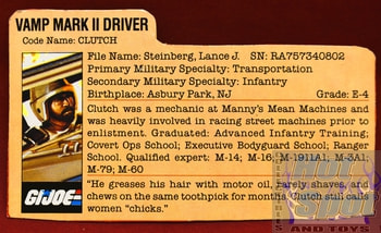 1984 Vamp Mark II Driver Clutch File Card