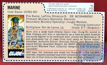 1983 Gung Ho File Card