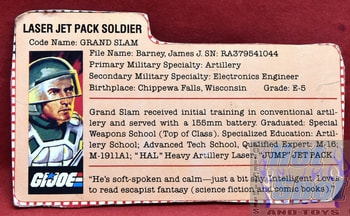 1983 Grand Slam Silver Laser Jet Pack File Card