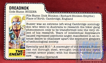 1985 Dreadnok Buzzer File Card