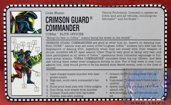 1993 Crimson Guard Commander File Card