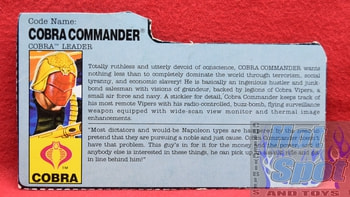 1991 Cobra Commander Cobra Leader File Card