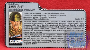 1990 Ambush Concealment Specialist File Card