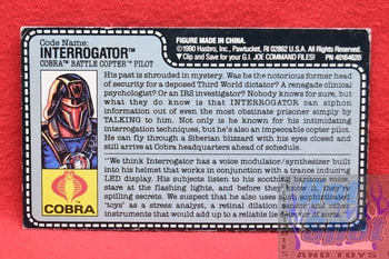 1991 Interrogator (Cobra Battle Copter Pilot) File Card