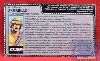 1988 Armadillo (Rolling Thunder Driver) File Card
