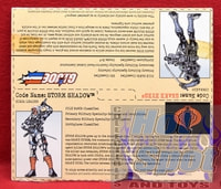 2002 GI Joe vs. Cobra Storm Shadow & Snake Eyes Background File Card