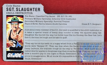 1985 Sgt Slaughter v1 Mail Away Red Back File Card