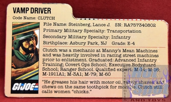 1982 Clutch Vamp Driver File Card