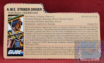 1985 Crankcase A.W.E. Striker Driver File Card