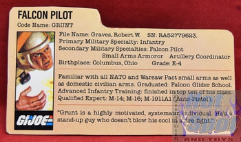 1983 Grunt v2 Falcon Pilot Tan File Card