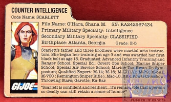 1982 Scarlett Counter Intelligence File Card