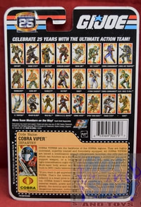2007 Cobra Viper Hasbro 25th Anniversary Full Card Backer