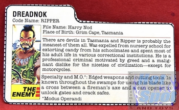 1985 Dreadnok Ripper File Card