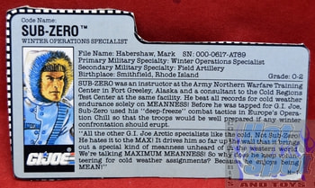 1990 Sub-Zero File Card