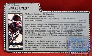 1989 Snake Eyes File Card