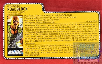 1988 Roadblock Tiger Force File Card