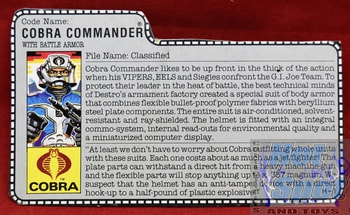 1987 Cobra Commander File Card