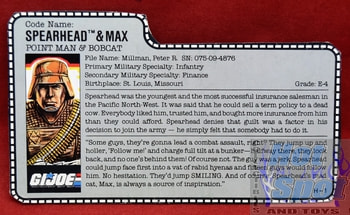 1988 Spearhead and Max File Card