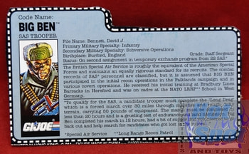 1991 Big Ben SAS Trooper File Card