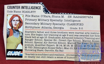 1982 Counter Intelligence Scarlett File Card