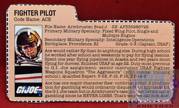 1983 Fighter Pilot ACE File Card