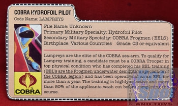 1985 Cobra Hydrofoil Pilot Lampreys File Card