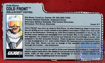 1990 Cold Front Avalanche Driver File Card