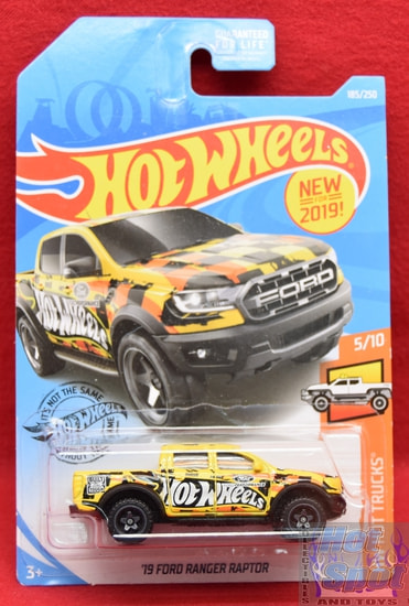 '19 Ford Ranger Raptor 185/250 HW Hot Trucks 5/10 YELLOW