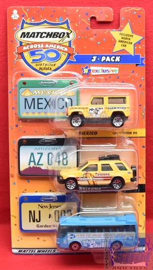 Across America 50th Birthday Series 3 Pack Mexico Land Rover 90 Arizona Isuzu Rodeo New Jersey Ikarus Coach