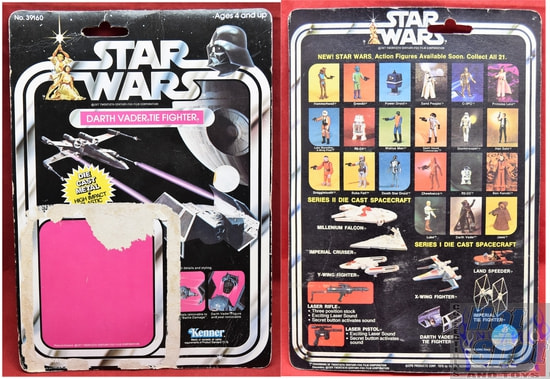 Darth Vader Tie Fighter Die Cast Kenner Card Backer