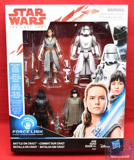 Force Link Last Jedi Battle on Crait Figure 4-Pack (Rey, Rose, First Order Walker Driver & Gunner)