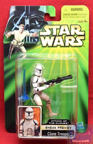 Sneak Preview Attack of the Clones Clone Trooper Figure