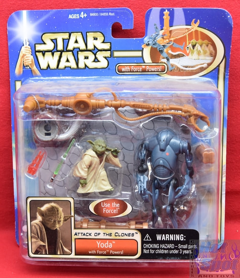 Attack of the Clones Yoda Force Powers Battle Droid Figure 2 Pack
