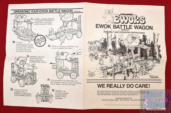 1985 POTF Ewok Battle Wagon Original Instructions