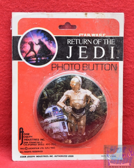 Return of the Jedi Droids Vintage Photo Button 1983