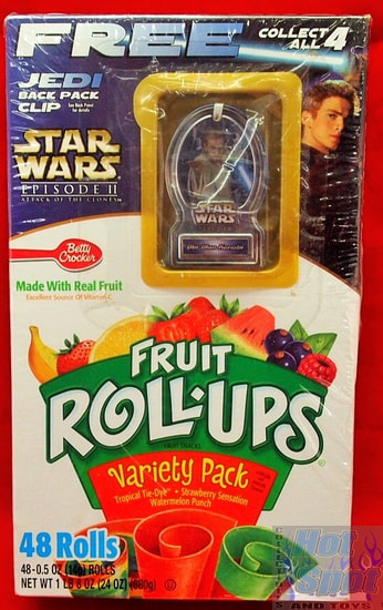 Fruit Roll Ups Attack of the Clones w/ Obi-Wan Jedi Backpack Clip